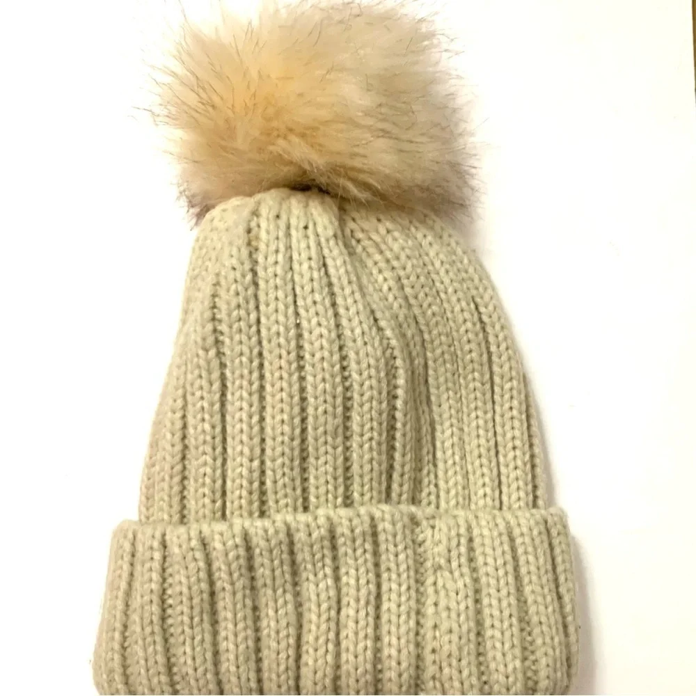 BEANIE Knit Hat, cream